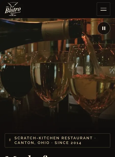 The Bistro of Oakwood website on a phone